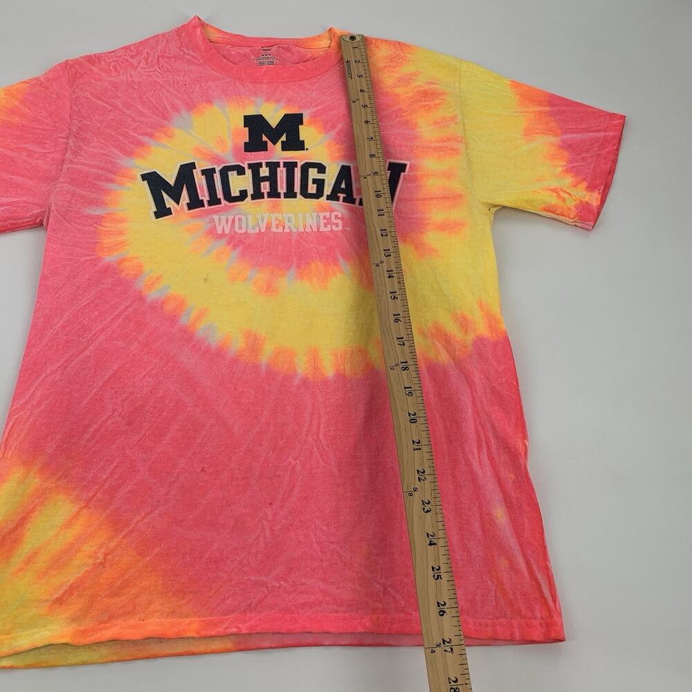 University of Michigan Tie Dye Short Sleeve T-Shirt Medium Womens Pink Yellow M - Picture 6 of 6